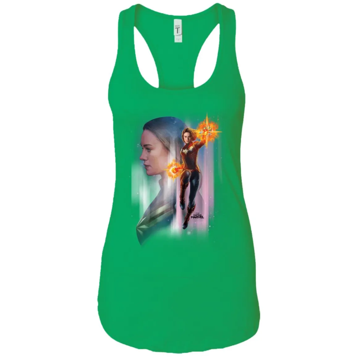 Captain Marvel Flying Space Portrait Women Tank Top