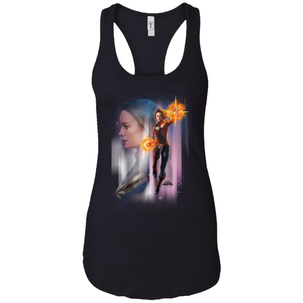 Captain Marvel Flying Space Portrait Women Tank Top