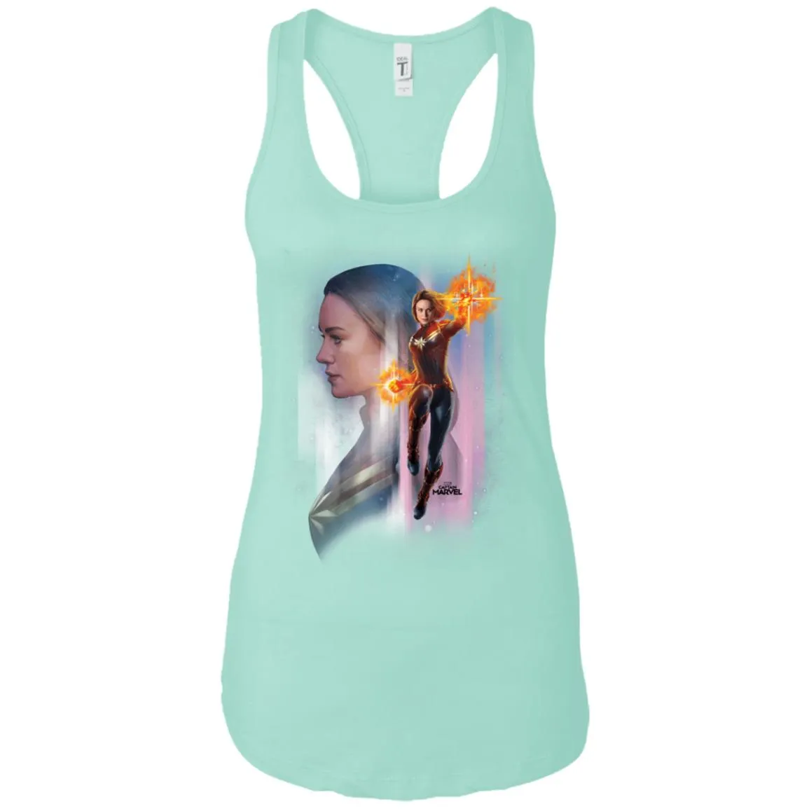 Captain Marvel Flying Space Portrait Women Tank Top