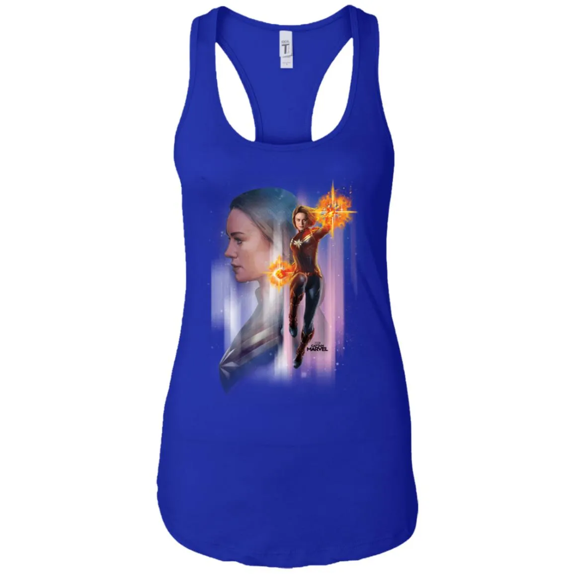 Captain Marvel Flying Space Portrait Women Tank Top