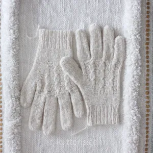 Cashmere Gloves for Women - Handspun & Handknit - 100% Pashmina Cashmere from Ladakh Himalayas | Milk White