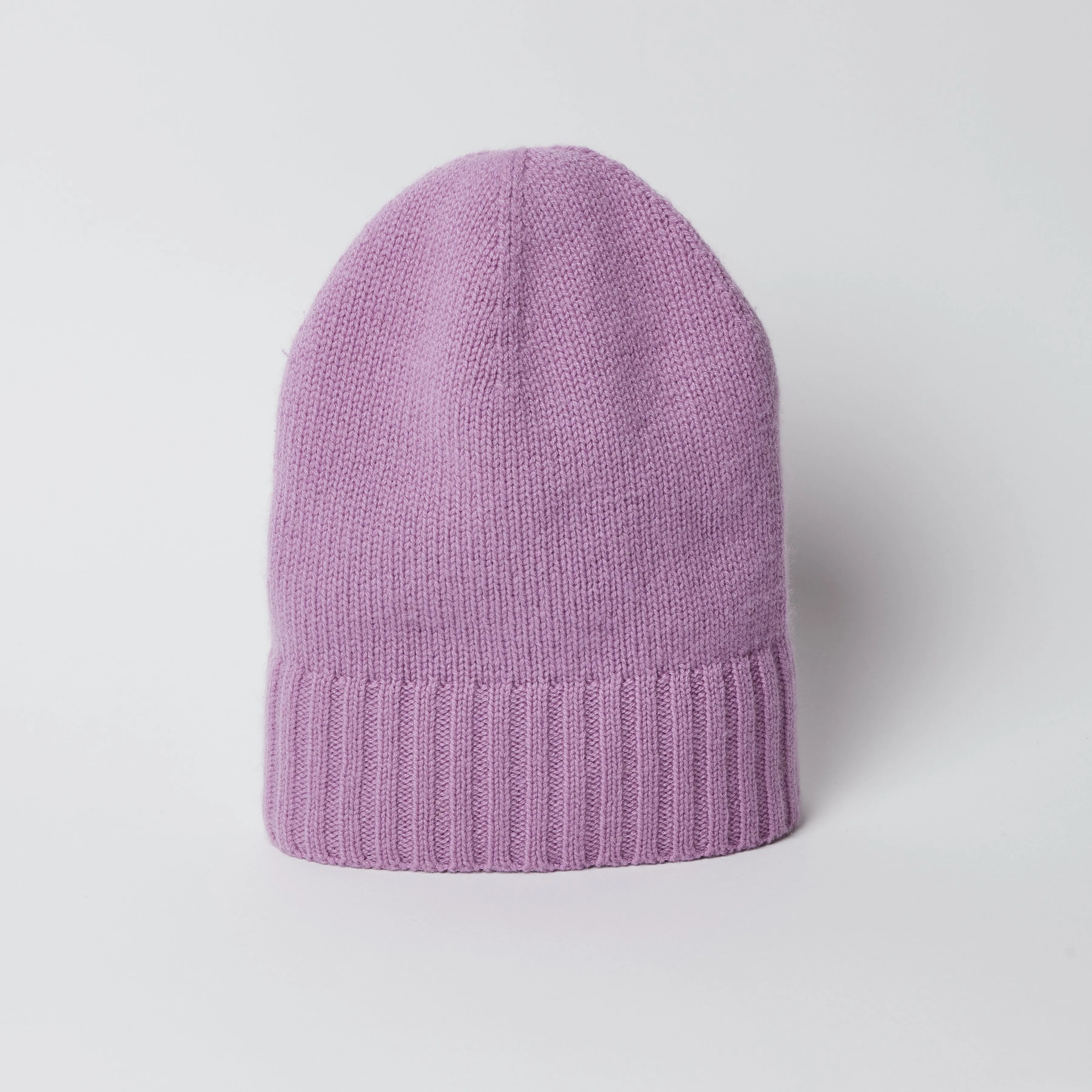 Cashmere Slouchy Cuff Beanie- Lilac