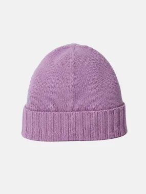 Cashmere Slouchy Cuff Beanie- Lilac