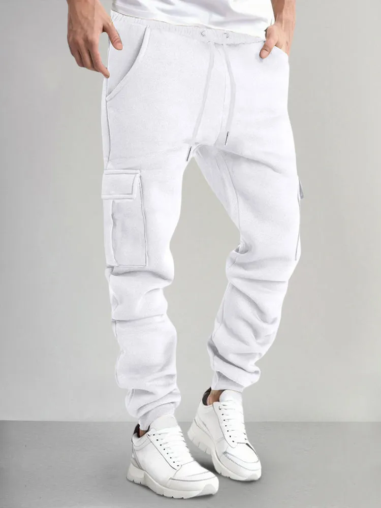 Casual Thermal Fleece Cargo Sweatpants