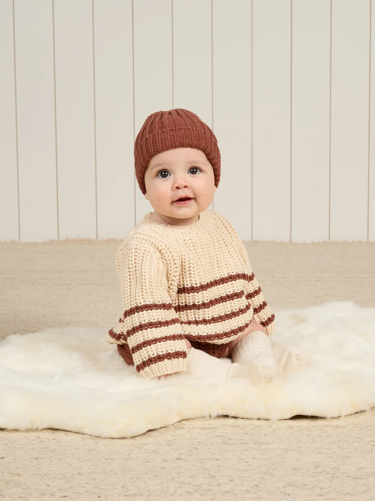 Chunky Knit Beanie, Cranberry