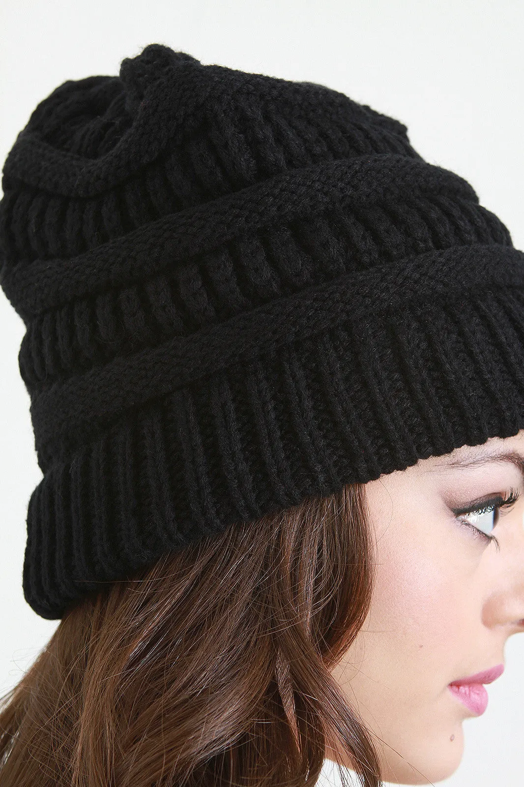 Chunky Ribbed Knit Beanie