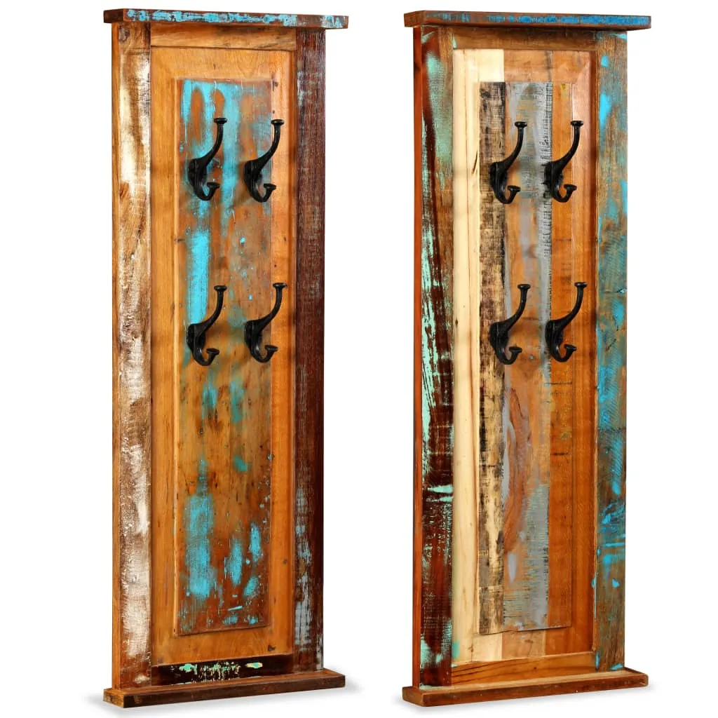 Coat Racks 2 pcs Solid Reclaimed Wood 38x100 cm