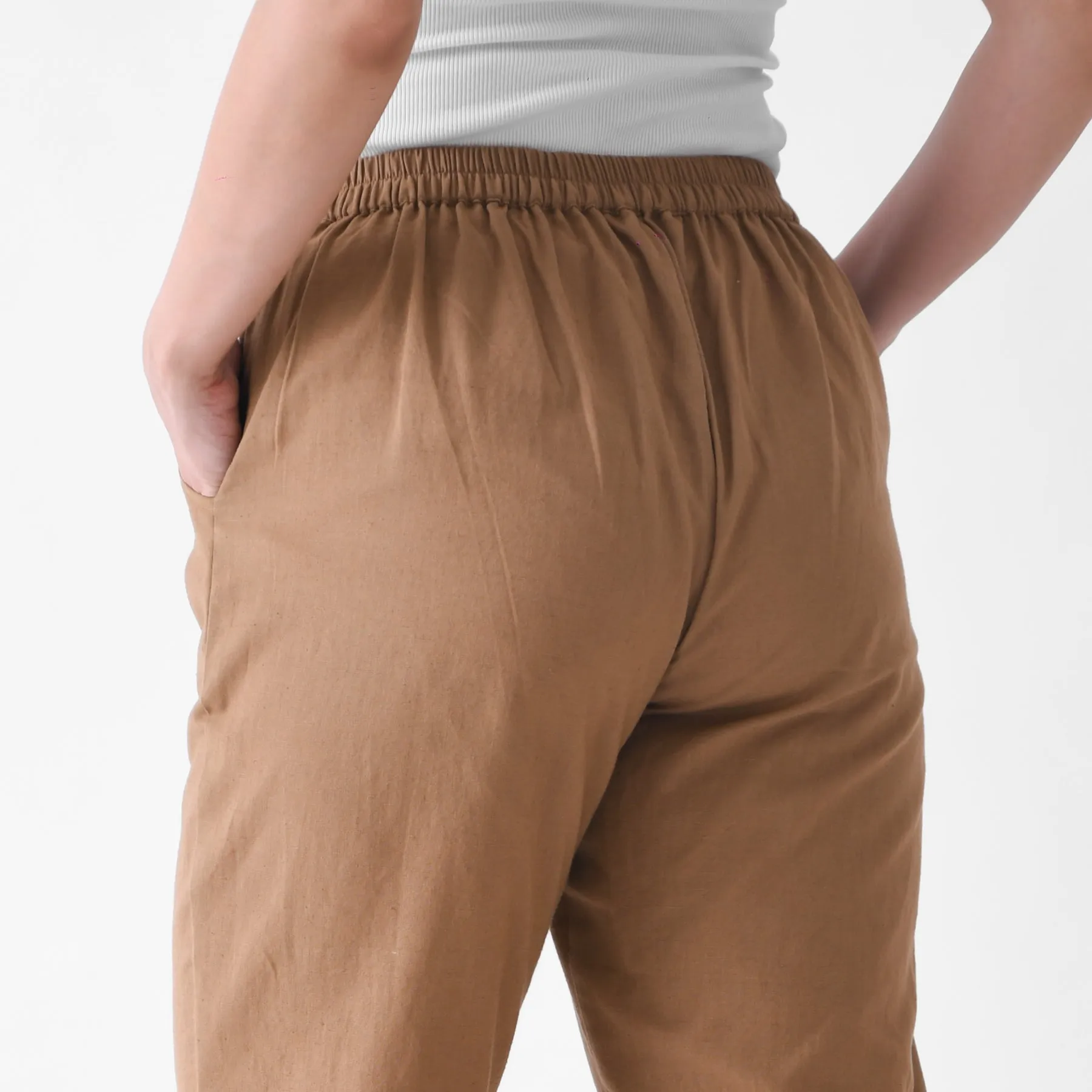 Coffee Brown Cotton AMPM Pants