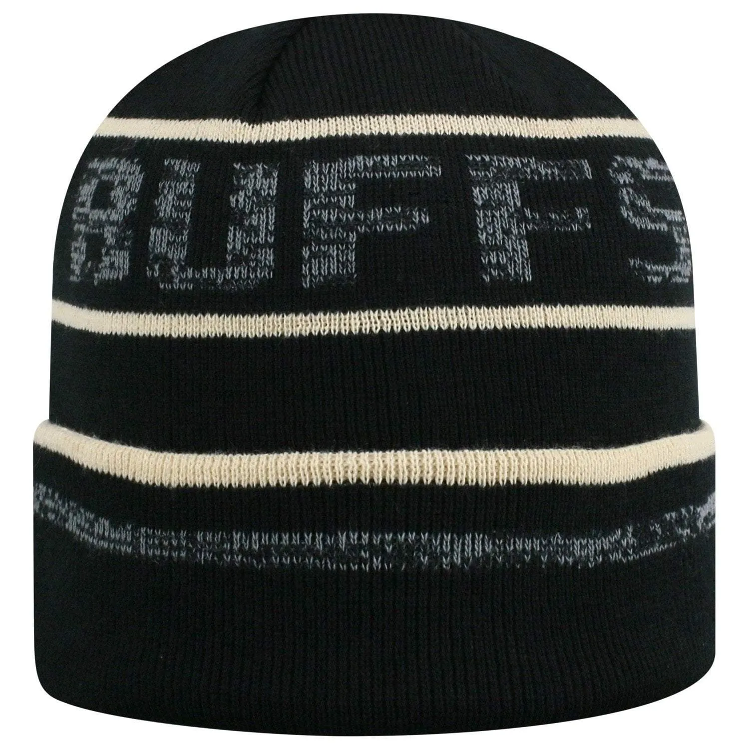 Colorado Buffaloes TOW Black Striped "Effect" Style Cuffed Knit Beanie Cap