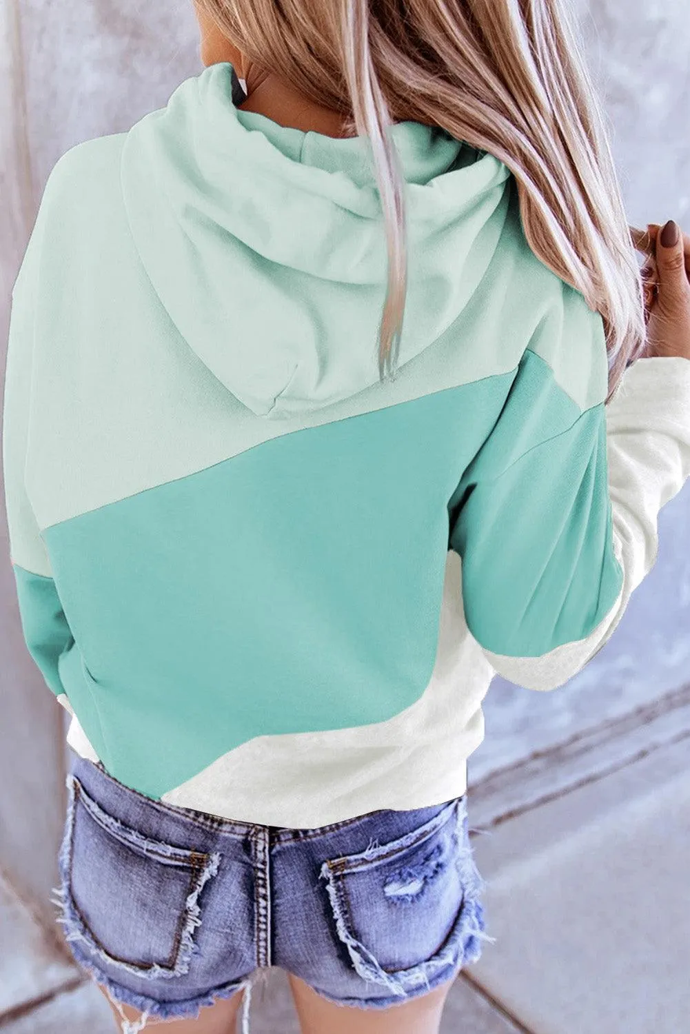 Colorblock Drawstring Hoodie