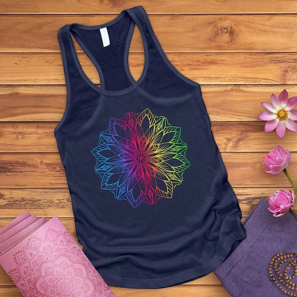 Colorful Lotus Flower Tank Top