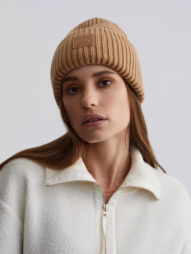 Cresta Rib Beanie in Sand