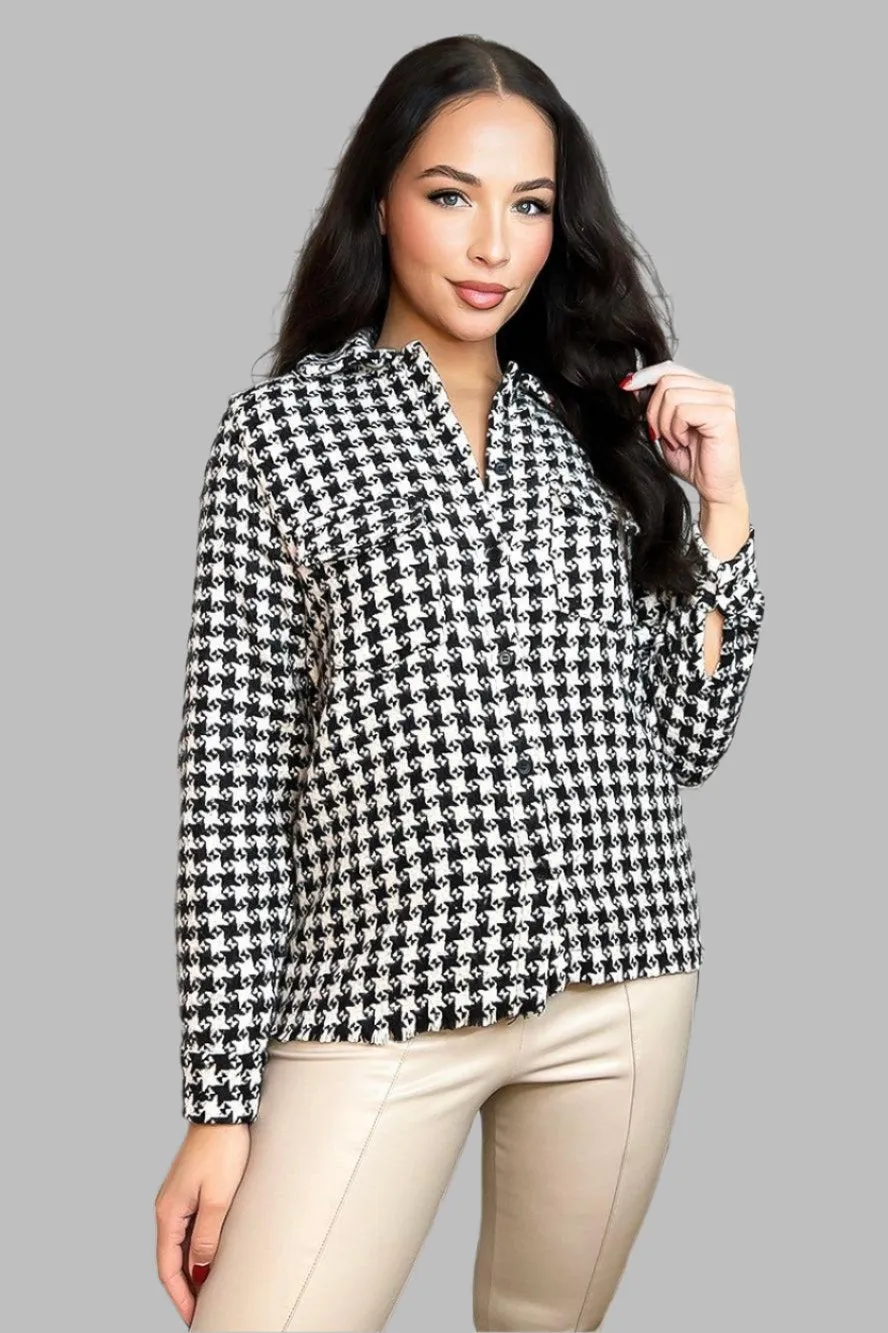 Curve Dogtooth Check Shacket