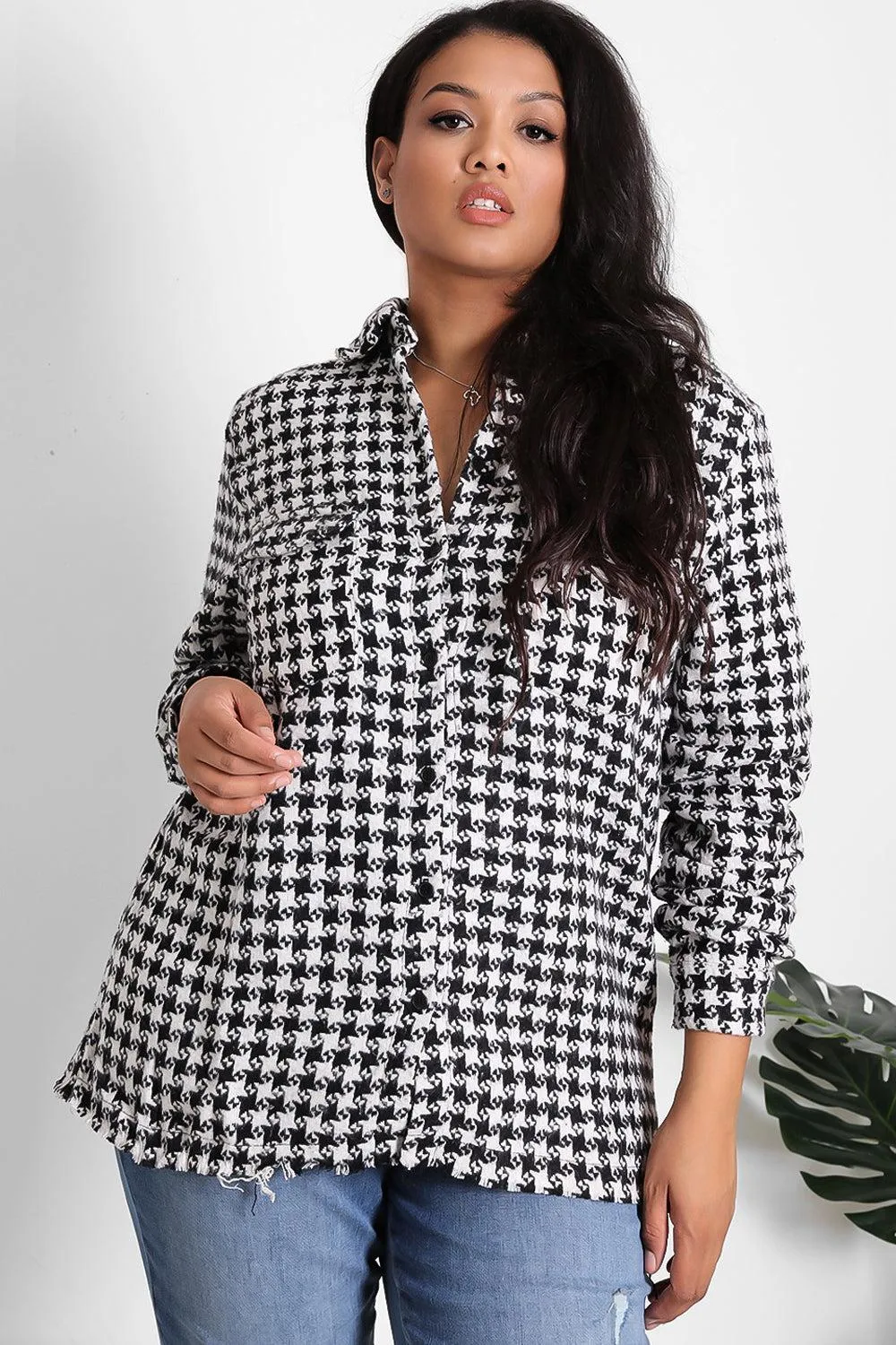 Curve Dogtooth Check Shacket