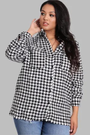 Curve Dogtooth Check Shacket