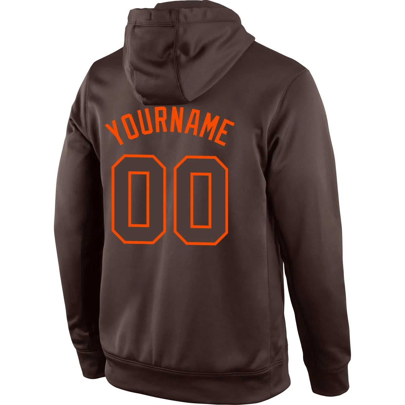 Custom Stitched Brown Brown-Orange Sports Pullover Sweatshirt Hoodie