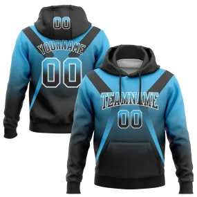 Custom Stitched Sky Blue Black-White Fade Fashion Arrow Sports Pullover Sweatshirt Hoodie