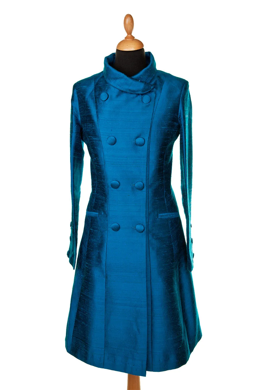 Delphine Coat in Kingfisher Blue