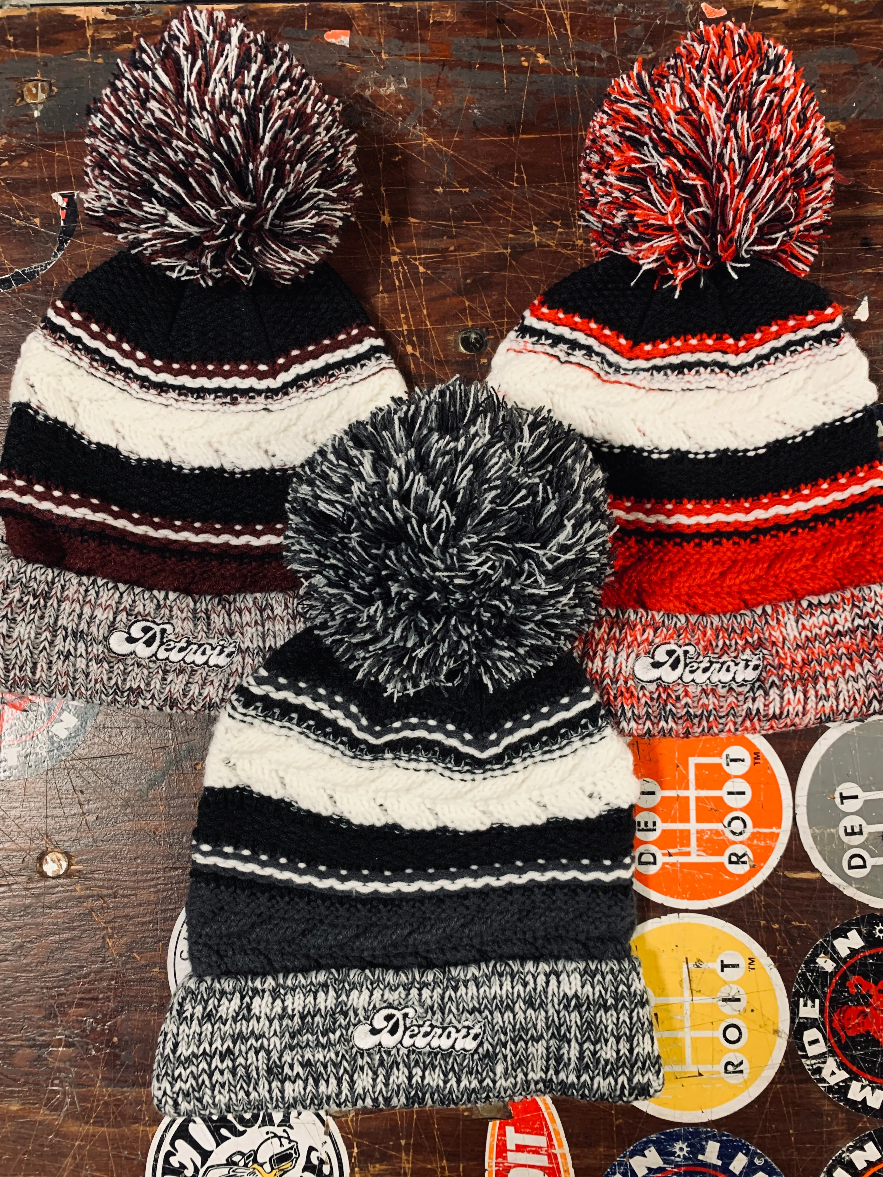 Detroit Cursive Pom Beanie