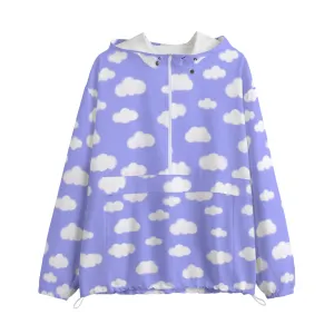 Dreamy Clouds Unisex Half-Zip Anorak Jacket (Periwinkle)