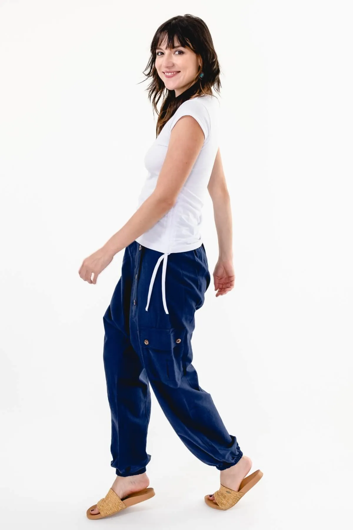 Drop Crotch Pants - Blue