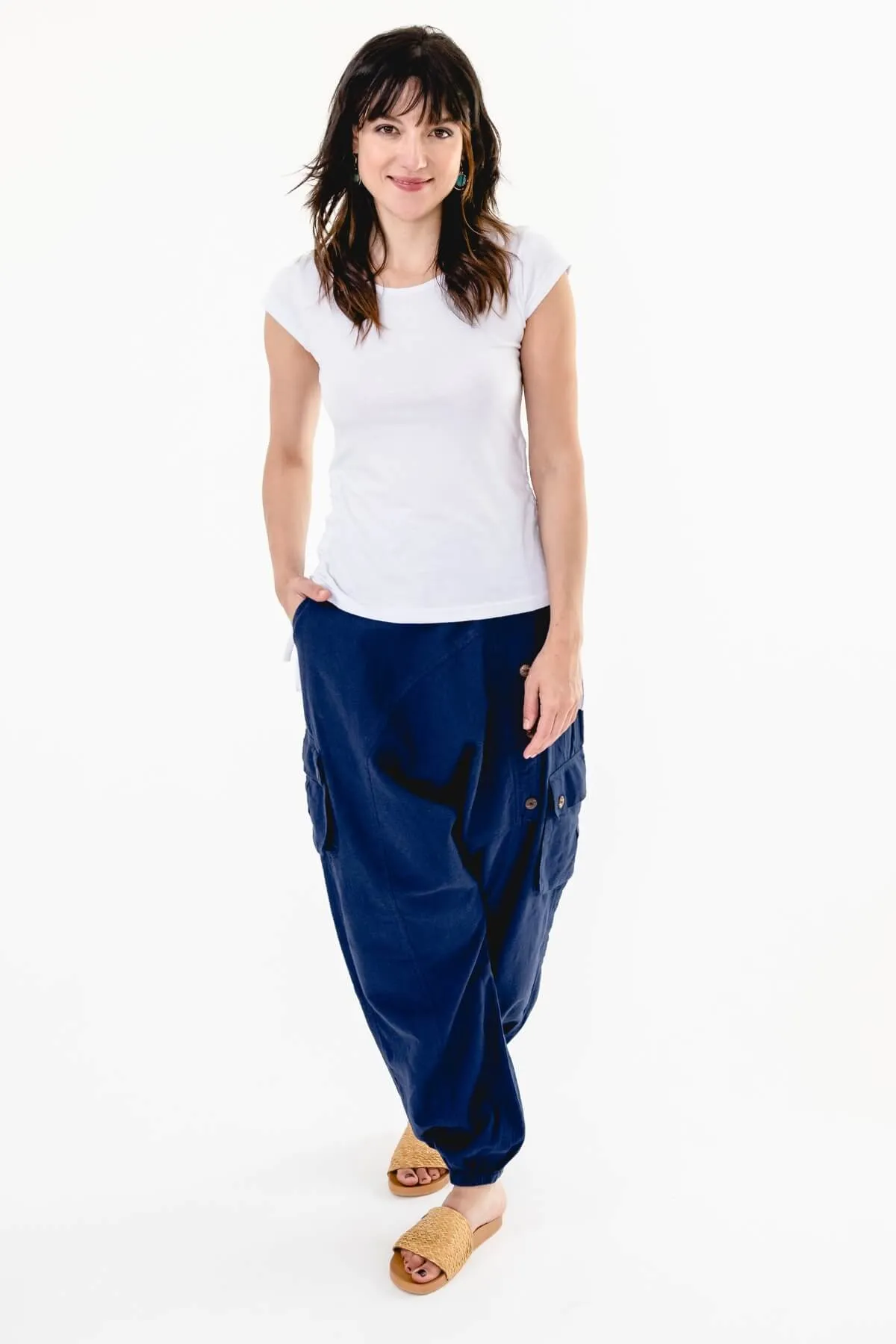 Drop Crotch Pants - Blue