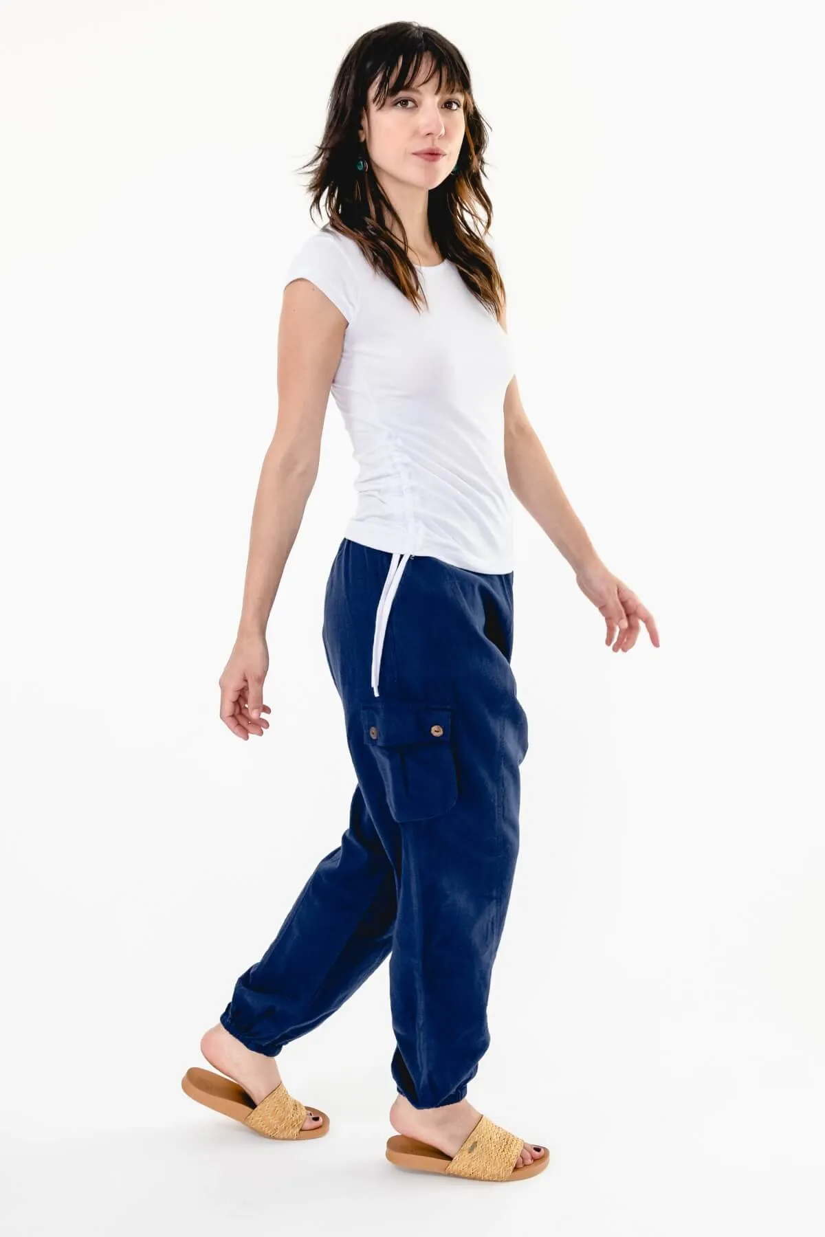 Drop Crotch Pants - Blue