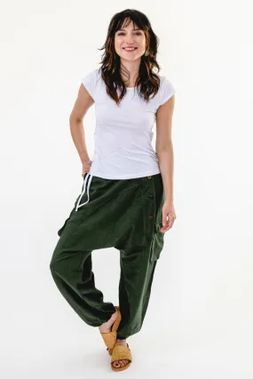 Drop Crotch Pants - Green