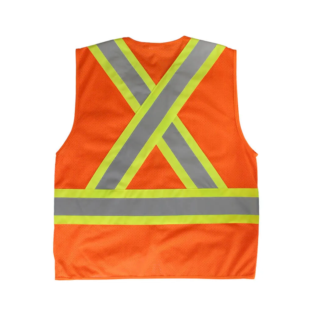 DuraDrive Men's Orange Hi-Vis Class 2 Level 2 Knitted Mesh Zipper Safety Vest