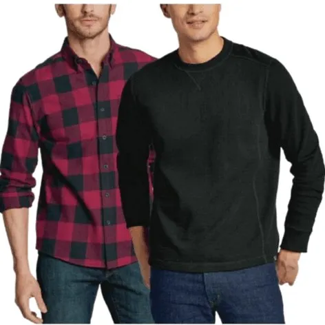 Eddie Bauer Men's 2-Pack Flannel & Thermal Long Sleeve Shirt