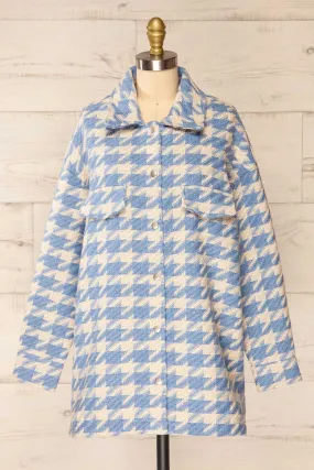 Erice | Blue Houndstooth Shacket