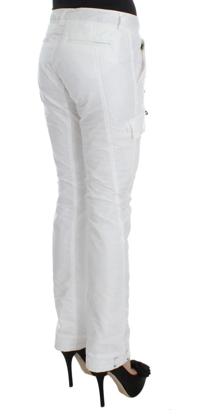 Ermanno Scervino White Nylon Padded Slim Fit Cargo Pants