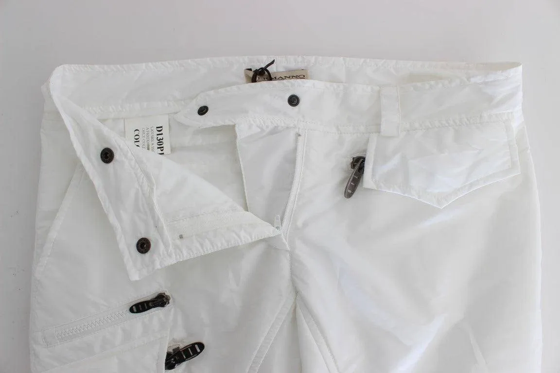 Ermanno Scervino White Nylon Padded Slim Fit Cargo Pants