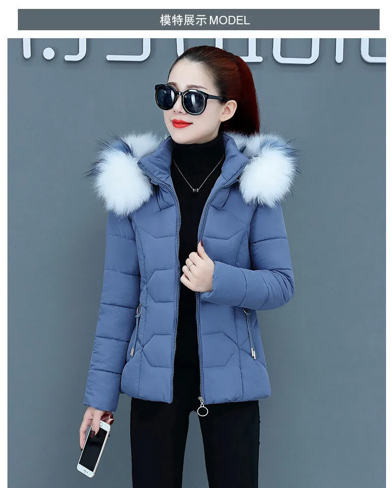 Female Short Cotton Coat Thickened Slim Fit Fashionable Jacket