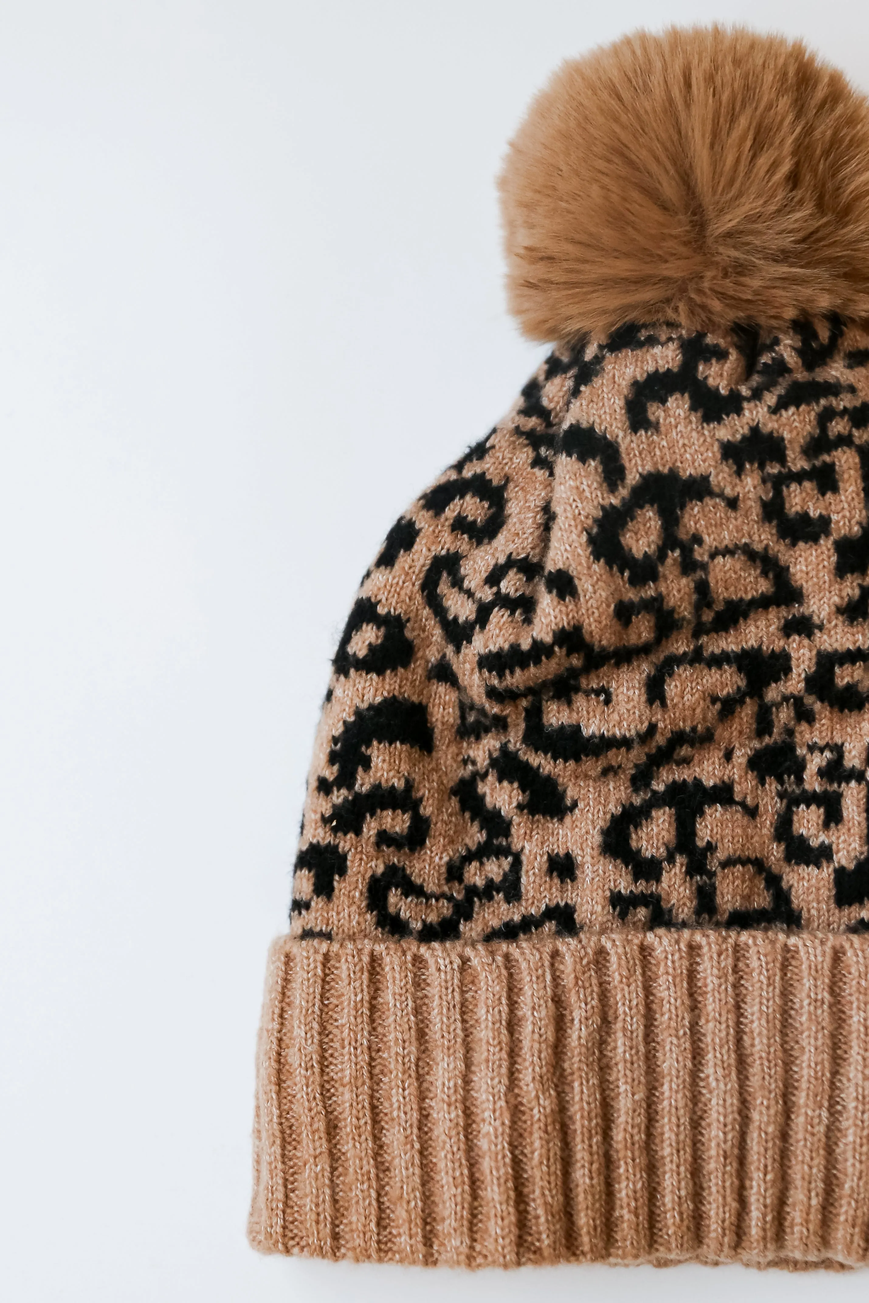 FINAL SALE - Adorably Cozy Leopard Pom Pom Beanie - DOORBUSTER