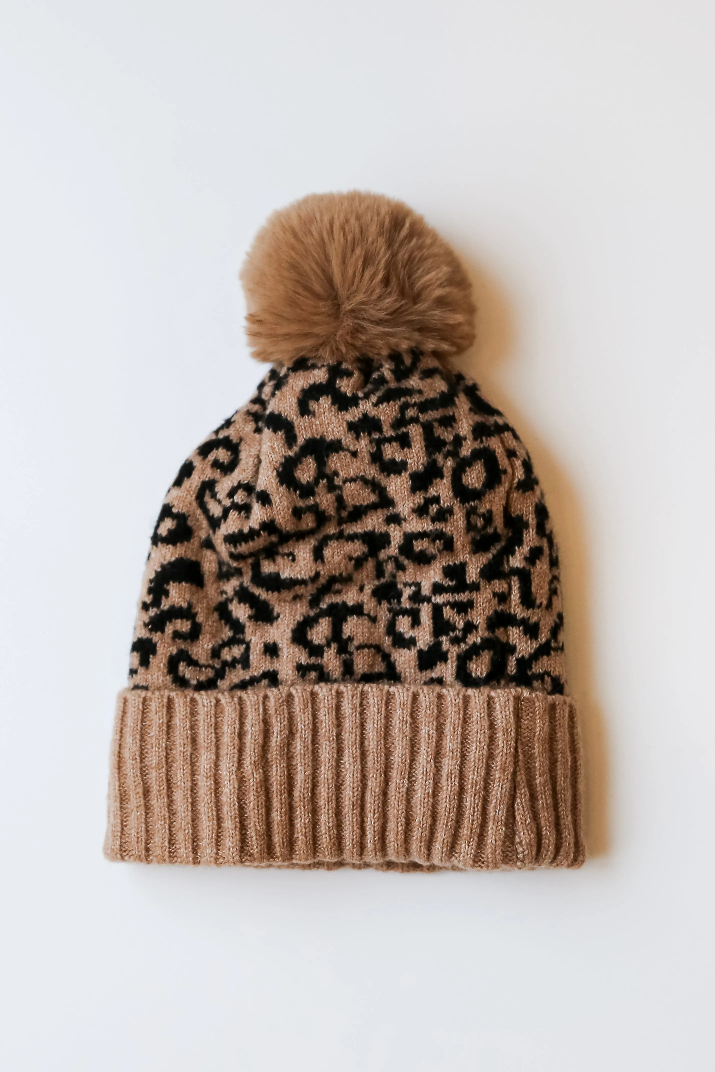 FINAL SALE - Adorably Cozy Leopard Pom Pom Beanie - DOORBUSTER