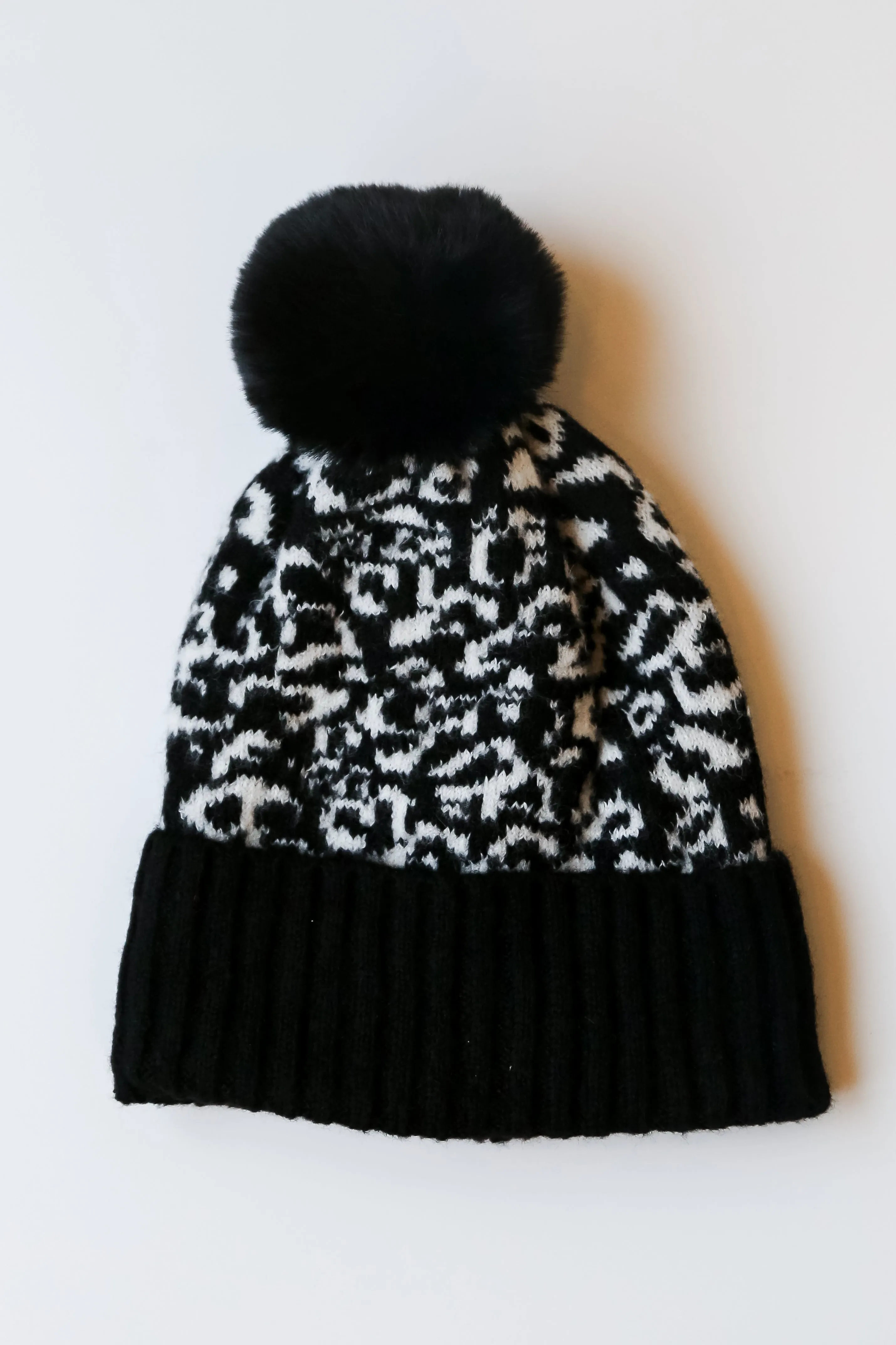 FINAL SALE - Adorably Cozy Leopard Pom Pom Beanie - DOORBUSTER