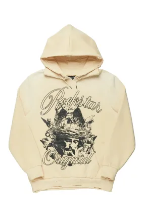 Finna Beige Graphic Hoodie