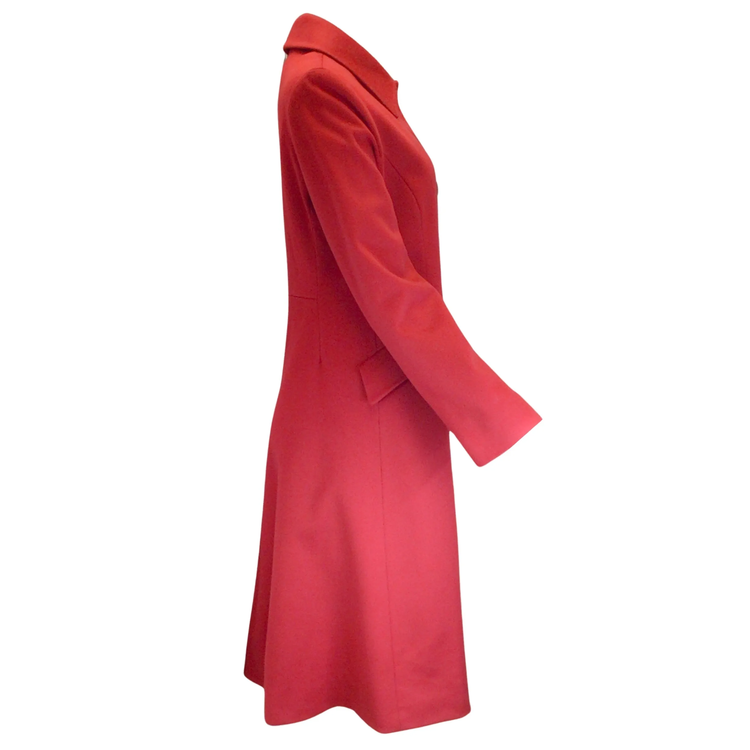 Fleurette Pomegranate Wool Trench Coat