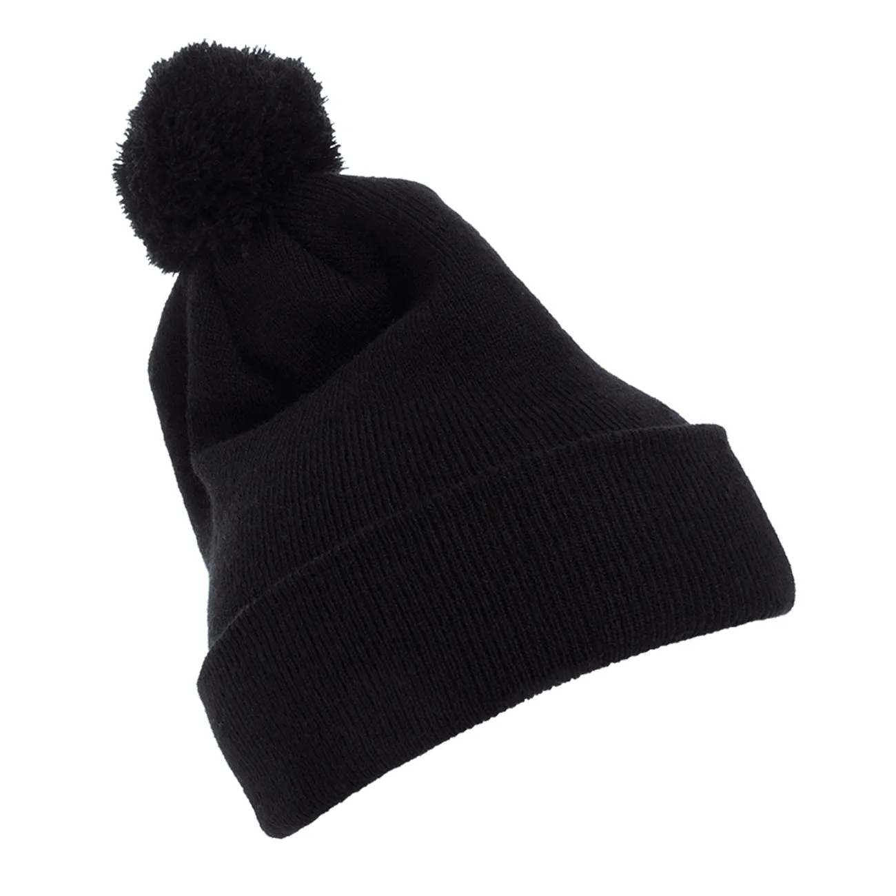 Flexfit Yupoong Cuffed Knit Beanie with Pom Pom