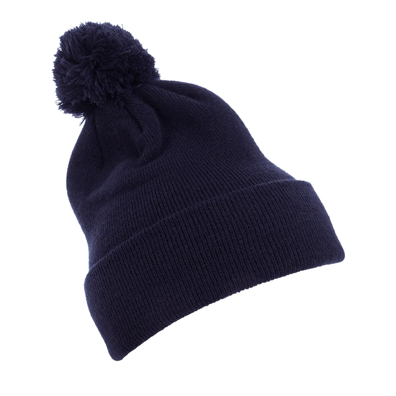 Flexfit Yupoong Cuffed Knit Beanie with Pom Pom