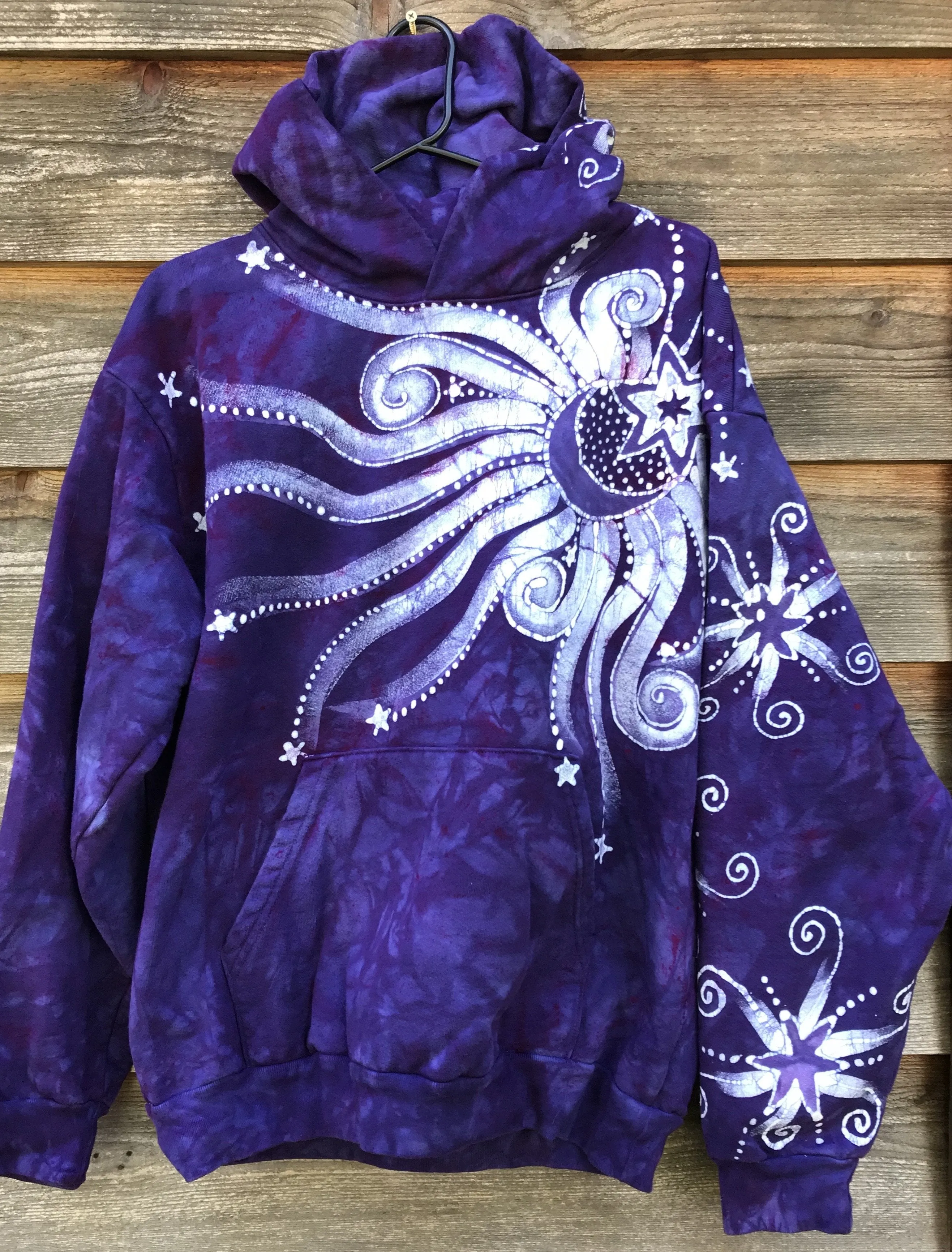 Galaxy Moonbeams Purple Pullover Hoodie - Size Small ONLY