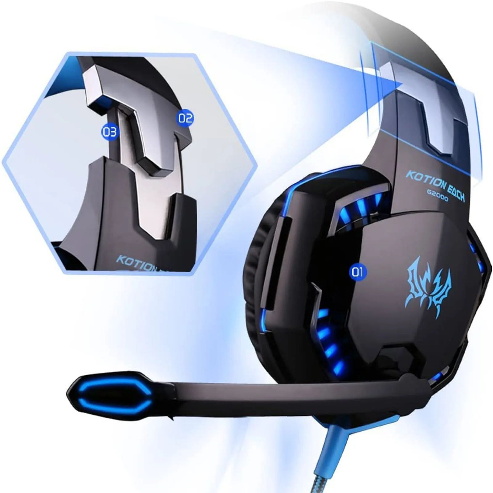 Gaming Headset Noise Cancelling & Soft Memory Ear muffs