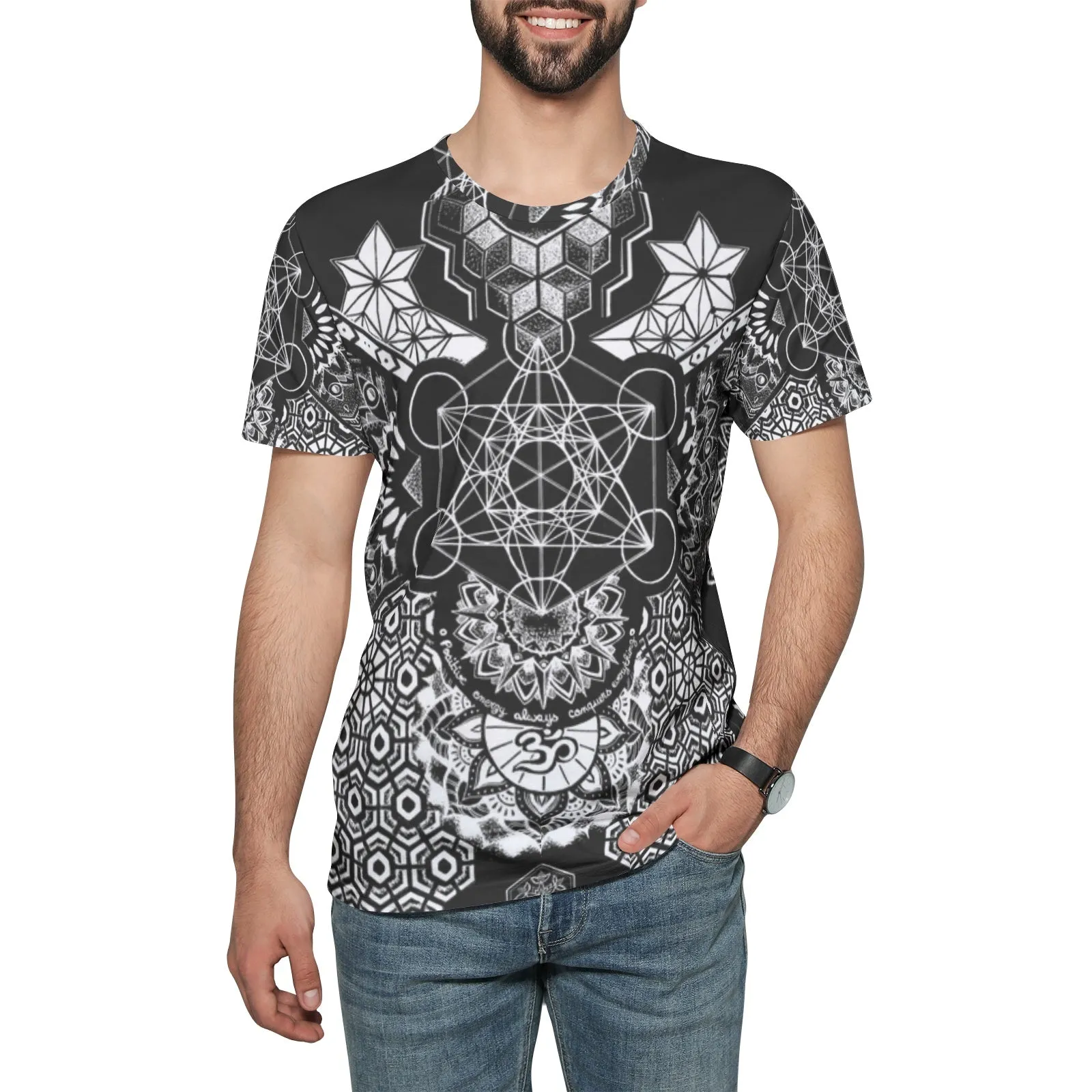 GEOMETRIC Unisex All-Over Print Cotton T-shirt | MIL ET UNE