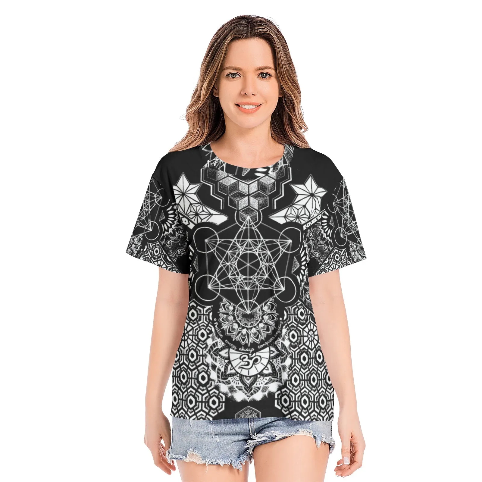 GEOMETRIC Unisex All-Over Print Cotton T-shirt | MIL ET UNE