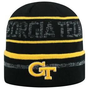 Georgia Tech Yellow Jackets TOW Black Striped "Effect" Cuffed Knit Beanie Cap