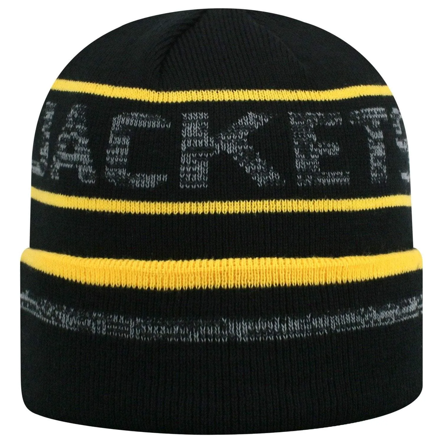 Georgia Tech Yellow Jackets TOW Black Striped "Effect" Cuffed Knit Beanie Cap