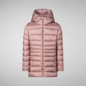 Girls' animal free Puffer jacket Maggy in misty rose