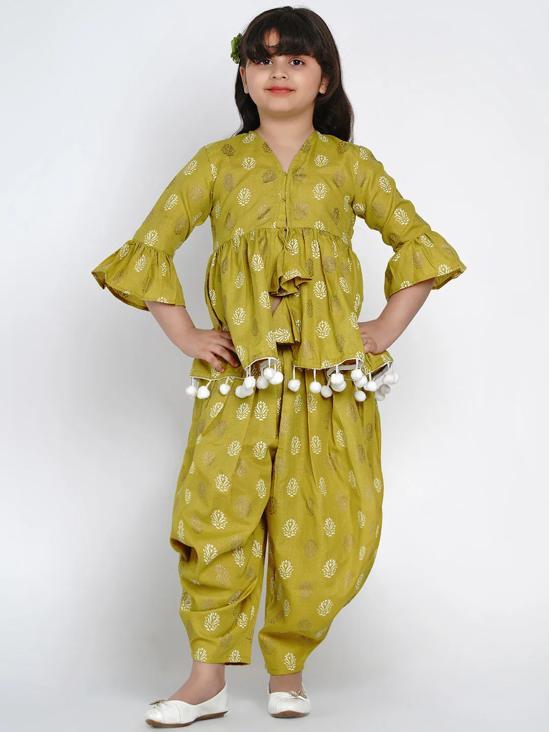 Girl's Green Kurta Set - Bitiya By Bhama