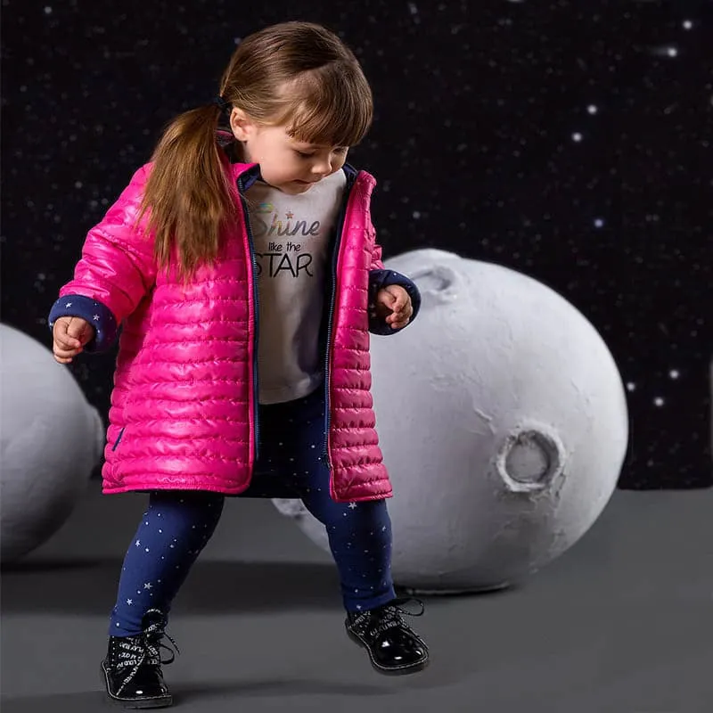 Girls Pink Quilted Coat